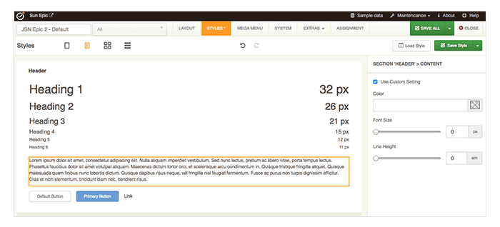 Style params Style params